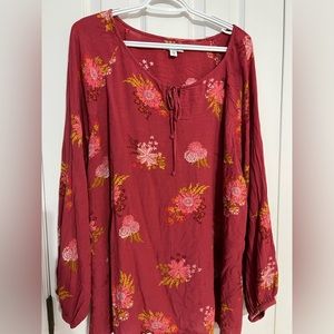 Womens Sonoma Plus Size Floral Blouse